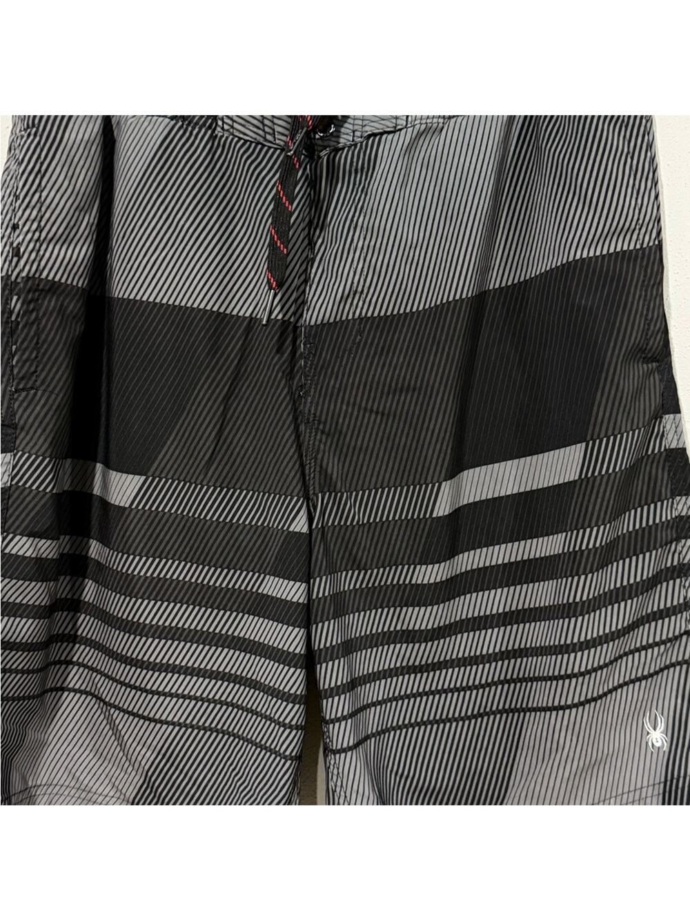 Spyder Men's Black and Gray Swim Shorts Size XL